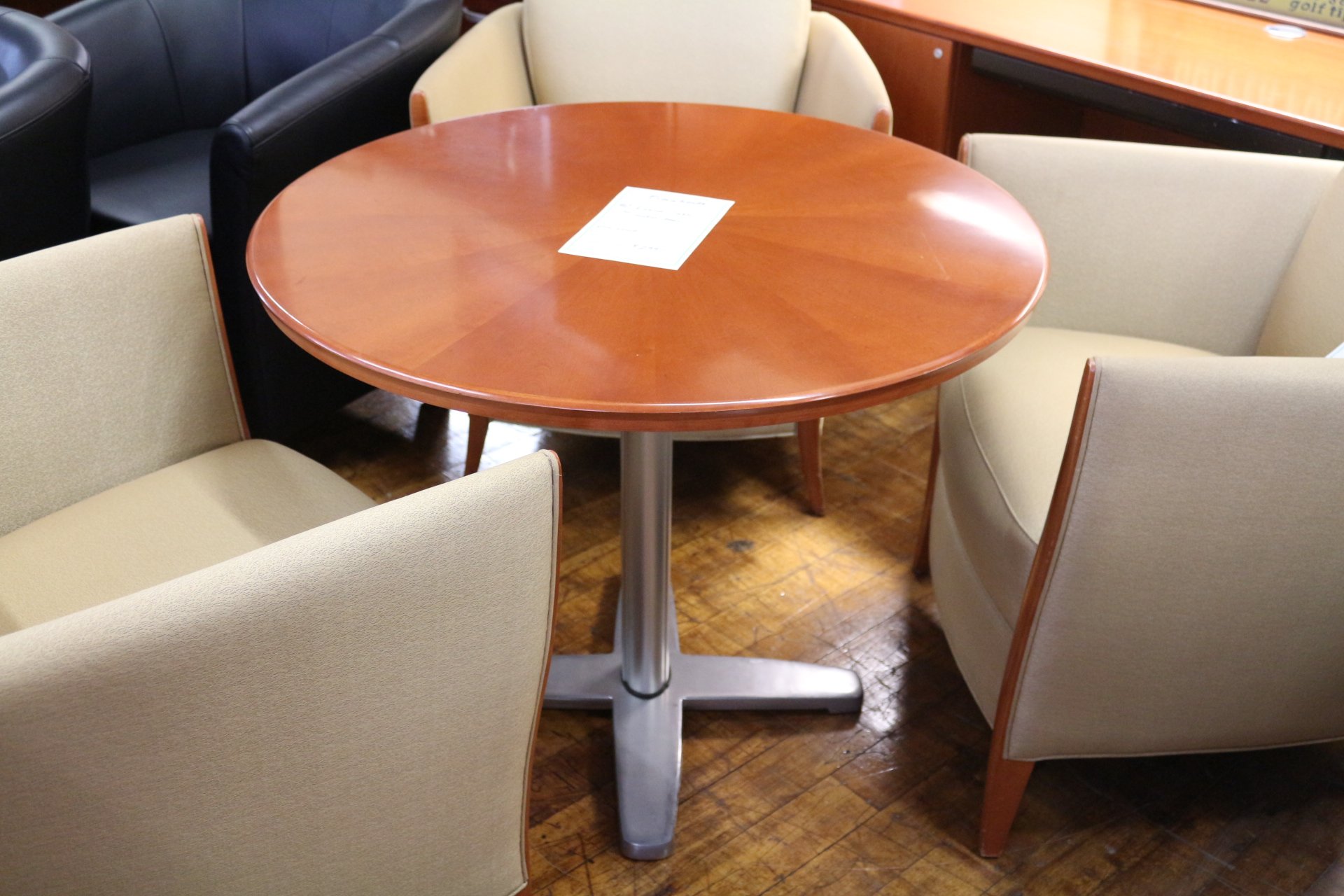 Bernhardt 36″ Round Table with  Metal Base