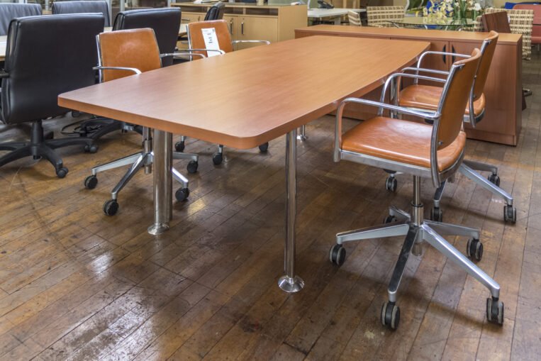 Warren Series 8' Laminate Conference Table with Chrome Legs